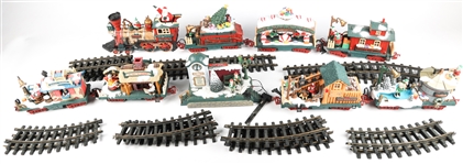 NEW BRIGHT HOLIDAY EXPRESS ANIMATED TRAIN SET LOT OF 6