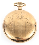 20TH C. ELGIN FATHER TIME GOLD FILLED CASE POCKET WATCH
