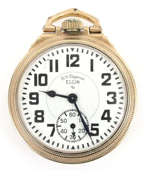 MID 20TH C. ELGIN BW RAYMOND GOLD FILLED POCKET WATCH