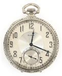 EARLY 20TH C. ELGIN WHITE GOLD FILLED CASE POCKET WATCH