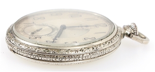 EARLY 20TH C. ELGIN WHITE GOLD FILLED CASE POCKET WATCH