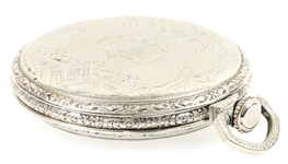 EARLY 20TH C. ELGIN WHITE GOLD FILLED CASE POCKET WATCH