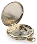 EARLY 20TH C. ELGIN WHITE GOLD FILLED CASE POCKET WATCH