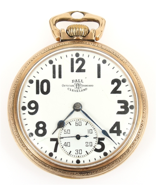EARLY 20TH C. BALL RAILROAD GOLD FILLED POCKET WATCH