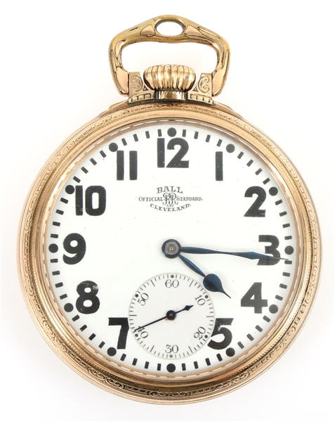 EARLY 20TH C. BALL RAILROAD GOLD FILLED POCKET WATCH
