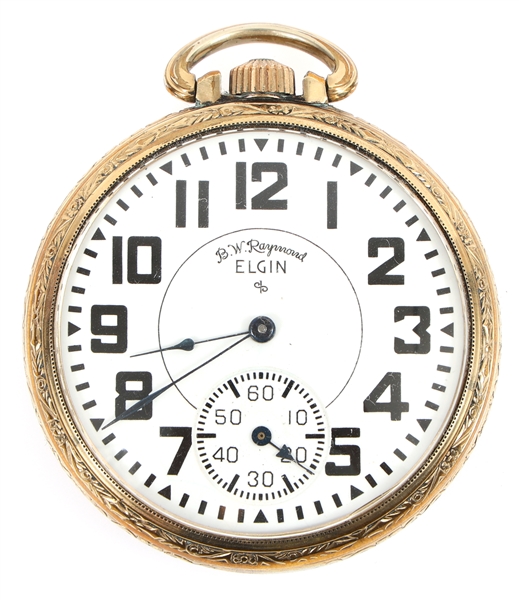 20TH C. ELGIN BW RAYMOND GOLD FILLED CASE POCKET WATCH