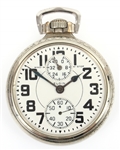 20TH C. ELGIN RAILROAD WHITE GOLD FILLED POCKET WATCH