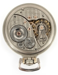 20TH C. ELGIN RAILROAD WHITE GOLD FILLED POCKET WATCH