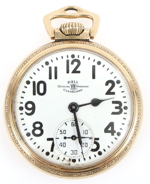 20TH C. BALL WATCH CO RAILROAD GOLD FILLED POCKET WATCH