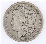 1893-CC US MORGAN SILVER DOLLAR COIN