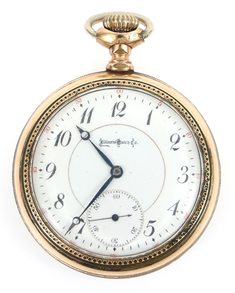 19TH C. ILLINOIS WATCH CO GOLD FILLED CASE POCKET WATCH