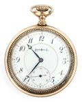 19TH C. ILLINOIS WATCH CO GOLD FILLED CASE POCKET WATCH