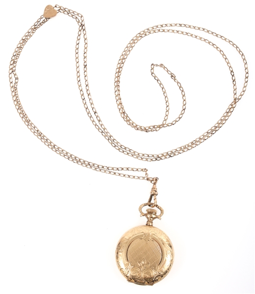 20TH C. LADIES WALTHAM GOLD FILLED CASE POCKET WATCH