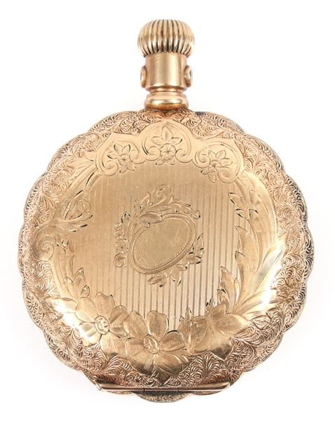 19TH C. LADIES ELGIN 14K YELLOW GOLD CASE POCKET WATCH