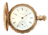 19TH C. LADIES ELGIN 14K YELLOW GOLD CASE POCKET WATCH