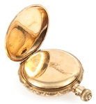 19TH C. LADIES ELGIN 14K YELLOW GOLD CASE POCKET WATCH