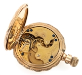 19TH C. LADIES ELGIN 14K YELLOW GOLD CASE POCKET WATCH