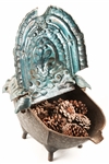 19TH C. ENAMELED IRON COAL HOD/SCUTTLE 