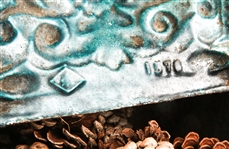 19TH C. ENAMELED IRON COAL HOD/SCUTTLE 