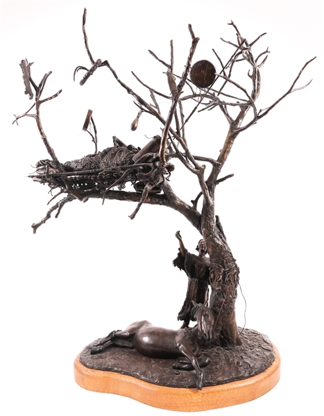 KEN MARTIN JR INDIAN BURIAL BRONZE STATUE 5/125 EDITION
