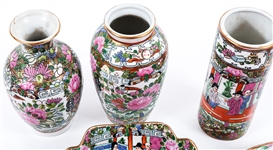CHINESE ROSE MEDALLION PORCELAIN DECOR & SERVEWARE