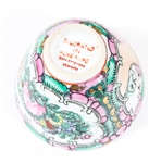 CHINESE ROSE MEDALLION PORCELAIN TEA CUPS & PLATES