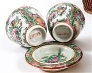 MID-20TH C. CHINESE PORCELAIN WICKER WEDDING TEA SET