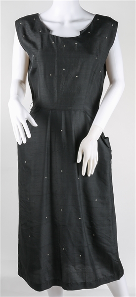 1950s WOMENS MIDI LENGTH BLACK DRESS 
