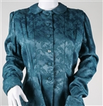 1960s MARISSA FERRERE GREEN DAMASK WOMENS ENSEMBLE