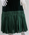 1950s WOMEN'S MIDI LENGTH GREEN VELVET DRESS