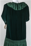 1950s WOMEN'S MIDI LENGTH GREEN VELVET DRESS