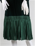1950s WOMEN'S MIDI LENGTH GREEN VELVET DRESS
