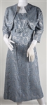 1950s WOMENS BLUE FLORAL MIDI LENGTH DRESS