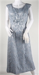 1950s WOMEN'S BLUE FLORAL MIDI LENGTH DRESS