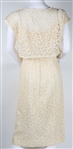 1950s MARTIN BERENS WOMEN'S WHITE MIDI LENGTH DRESS