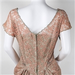 1950s FERMAN O'GRADY WOMEN'S PINK & GREEN LACE DRESS