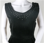 1950s EMILE WOMEN'S BLACK MIDI LENGTH DRESS