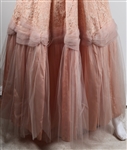 1960s WOMEN'S PINK FLORAL FULL LENGTH FORMAL DRESS