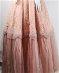 1960s WOMEN'S PINK FLORAL FULL LENGTH FORMAL DRESS