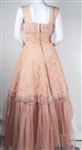 1960s WOMEN'S PINK FLORAL FULL LENGTH FORMAL DRESS