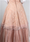 1960s WOMEN'S PINK FLORAL FULL LENGTH FORMAL DRESS