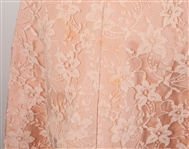 1960s WOMEN'S PINK FLORAL FULL LENGTH FORMAL DRESS