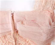 1960s WOMEN'S PINK FLORAL FULL LENGTH FORMAL DRESS