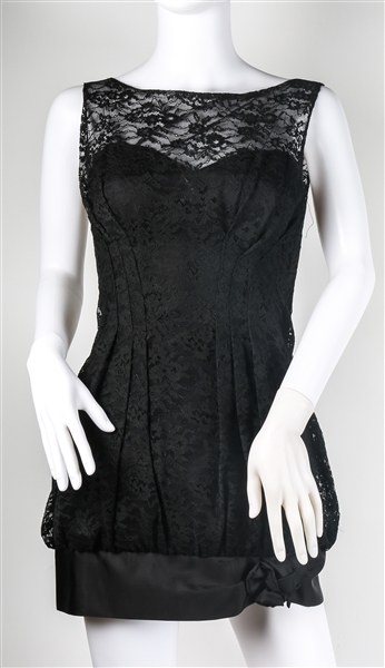 1960s WOMENS LILLI DIAMOND BLACK MIDI LENGTH DRESS
