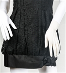 1960s WOMEN'S LILLI DIAMOND BLACK MIDI LENGTH DRESS