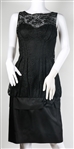 1960s WOMEN'S LILLI DIAMOND BLACK MIDI LENGTH DRESS