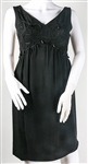 1960s WOMENS PETITE SIZE JR. KNEE LENGTH BLACK DRESS