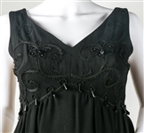 1960s WOMEN'S PETITE SIZE JR. KNEE LENGTH BLACK DRESS