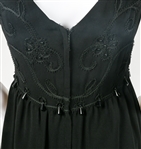 1960s WOMEN'S PETITE SIZE JR. KNEE LENGTH BLACK DRESS