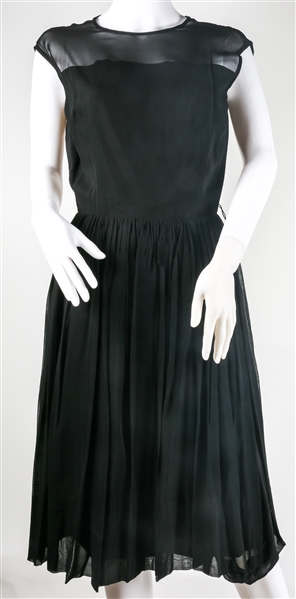 1960s MR. JACK DALLAS WOMENS MIDI LENGTH BLACK DRESS